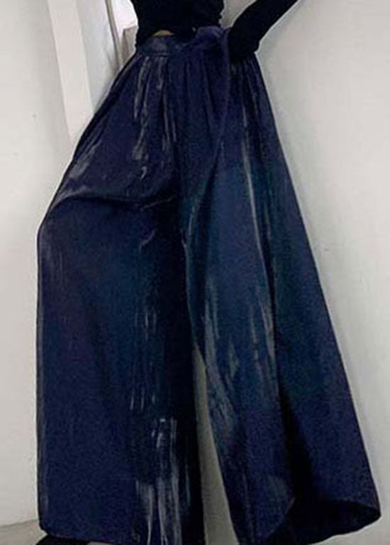 Purple Pockets Silk Wide Leg Pants Spring
