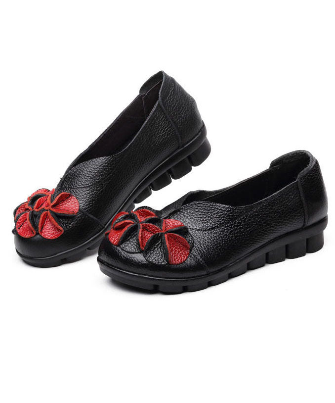 Splicing Platform Penny Loafers Black Cowhide Leather