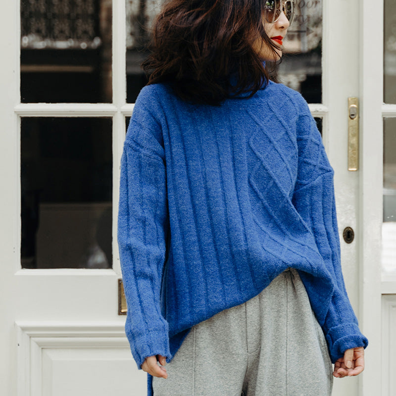 Sweater Weather Spring Blue Diy Knitwear Low High Design