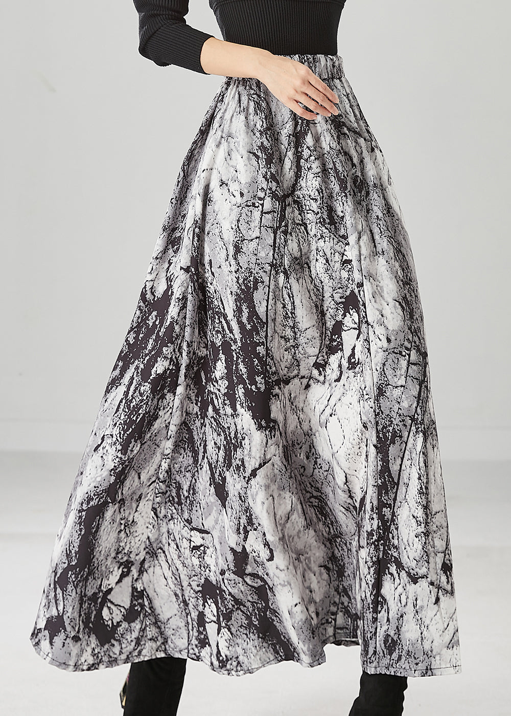 Tie Dye Cotton a Line Skirt Winter