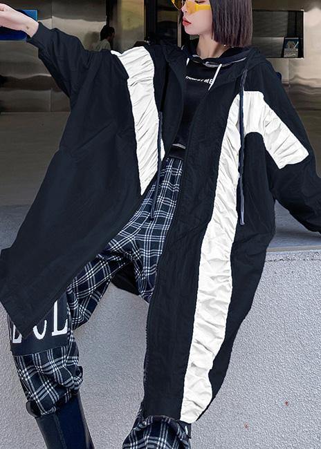 White Cinched Batwing Sleeve Spring Hoodies Outwear