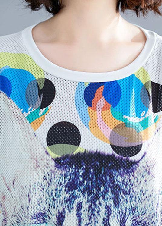 White Graphic Print Dress Summer