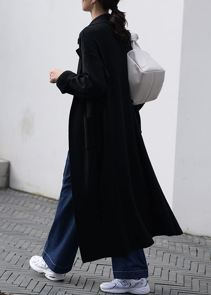 Black Oversized Patchwork Knitted Coat