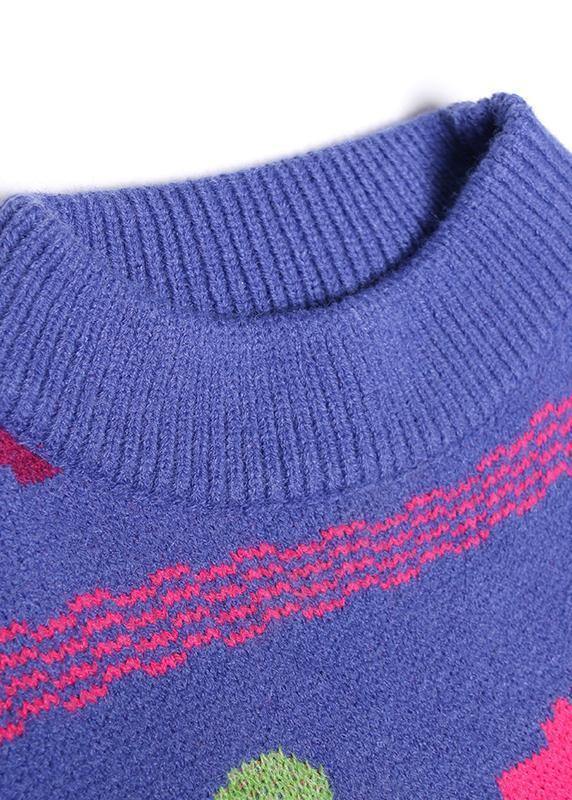 Sweater Dress Outfit Stand Collar Hole Baggy Knitwear