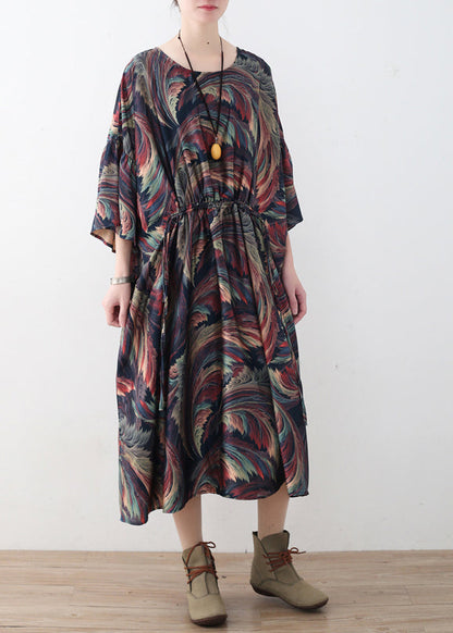 O Neck Batwing Sleeve Sweater Outfits Street Style Hipster Chiffon Dress
