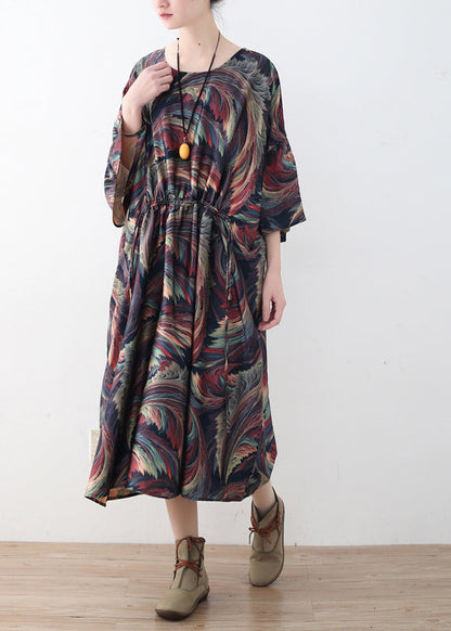 O Neck Batwing Sleeve Sweater Outfits Street Style Hipster Chiffon Dress