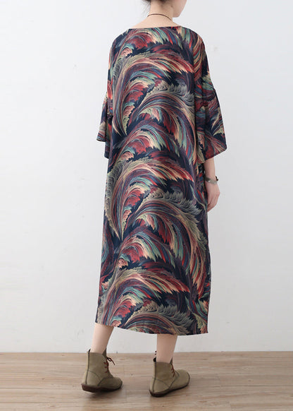O Neck Batwing Sleeve Sweater Outfits Street Style Hipster Chiffon Dress