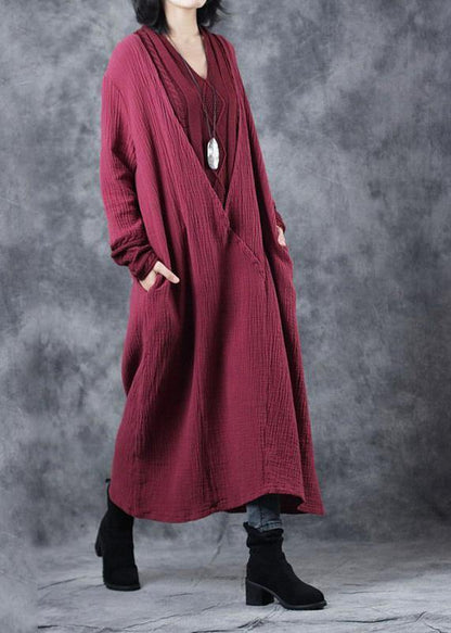 Red Sweater Wardrobes Patchwork Mujer V Neck Knitwear