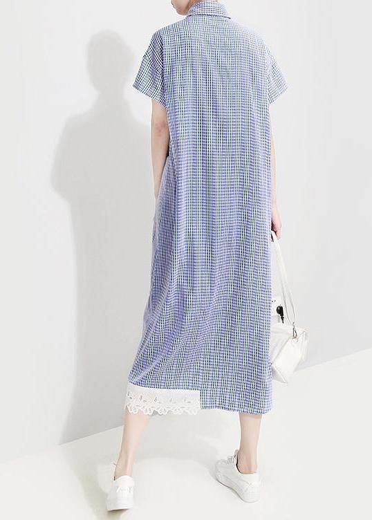Vivid Tunics Fun Asymmetrical Patchwork Striped Short Sleeve Shirt Dress