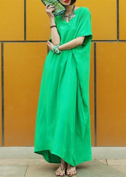 Vivid Baggy Caftan Jade Green Loose Dress