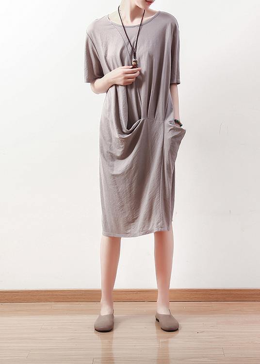 Vivid Gray Cotton Clothes Metropolitan Museum Tutorials O Neck Art Summer Dress