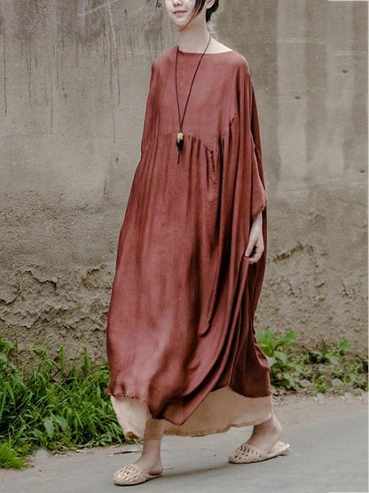 Vivid O Neck Batwing Sleeve Clothes Design Blue Traveling Dresses