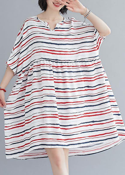 Vivid O Neck Summer Quilting Dresses Ideas Red Striped Dress