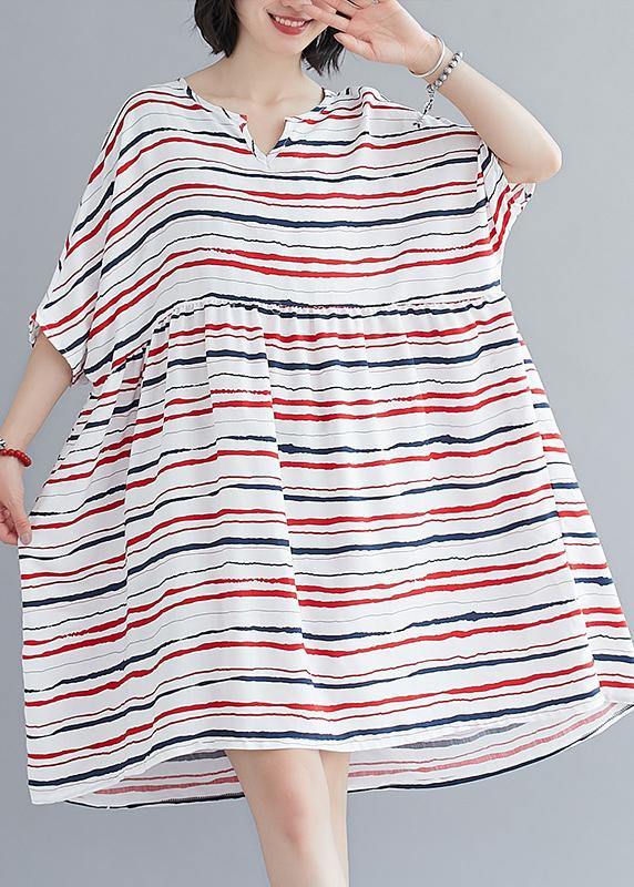 Vivid O Neck Summer Quilting Dresses Ideas Red Striped Dress