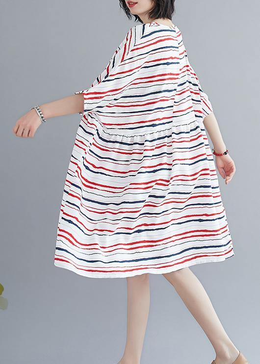 Vivid O Neck Summer Quilting Dresses Ideas Red Striped Dress