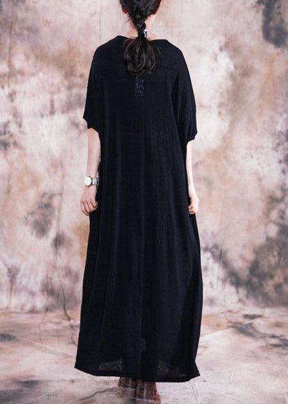 Vivid Patchwork Prints Tunics for Work Black Dress Fall