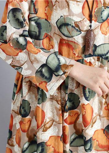 Vivid Prints Dotted Cotton Tunics for O Neck Cotton Summer Dress