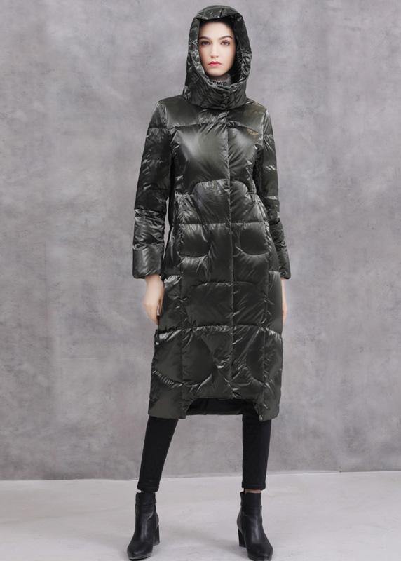 Warm Loose Fitting Winter Jacket Hooded Winter Outwear Black Winter Duck Down Coat