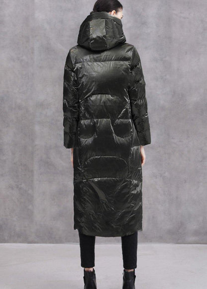 Warm Loose Fitting Winter Jacket Hooded Winter Outwear Black Winter Duck Down Coat