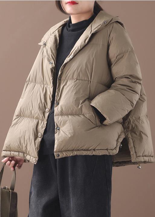 Warm Black Duck Down Coat Snow Jackets Hooded Thick Overcoat