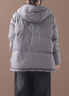 Warm Black Duck Down Coat Snow Jackets Hooded Thick Overcoat