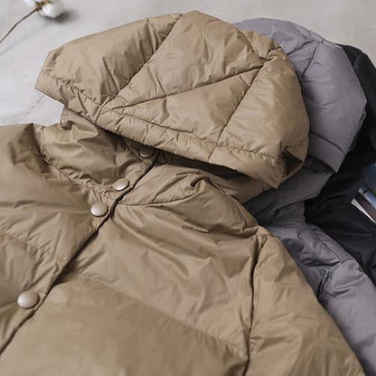 Warm Black Duck Down Coat Snow Jackets Hooded Thick Overcoat