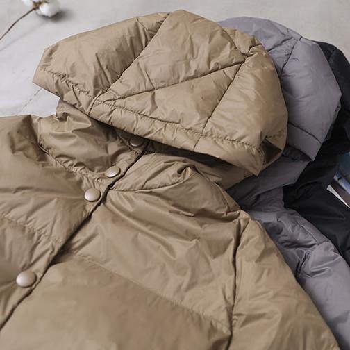 Warm Black Duck Down Coat Snow Jackets Hooded Thick Overcoat