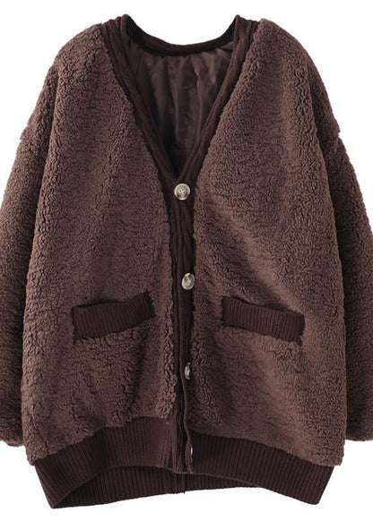 Warm Chocolate Parkas Winter Winter Coats V Neck Jacket