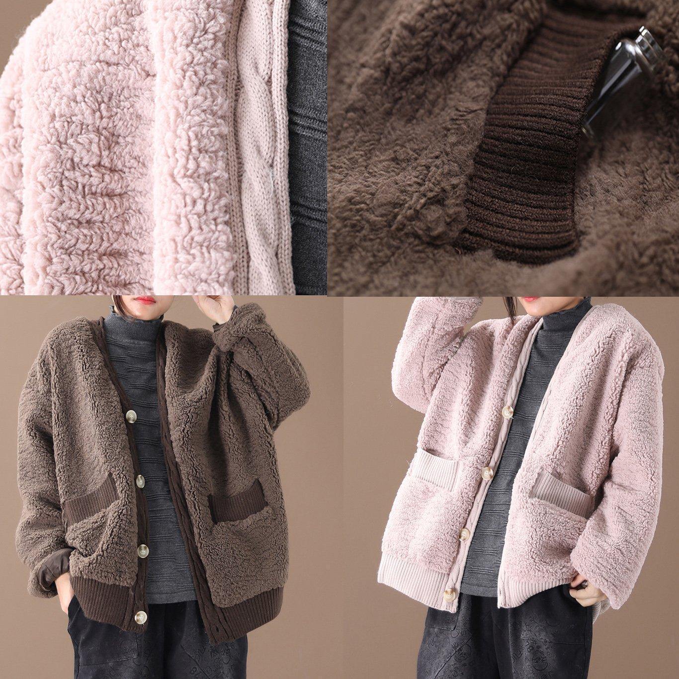 Warm Chocolate Parkas Winter Winter Coats V Neck Jacket