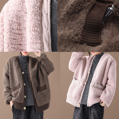 Warm Chocolate Parkas Winter Winter Coats V Neck Jacket