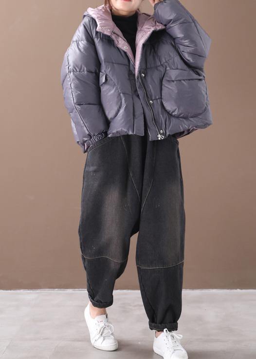 Warm Gray Parkas Warm Winter Hooded Thick Coat
