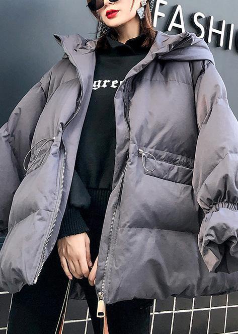 Warm Clothing Jackets & Coats Winter Coats Gray Hooded Winter Outwear