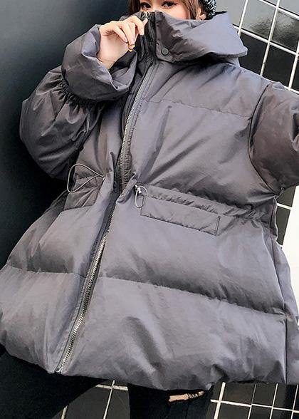 Warm Clothing Jackets & Coats Winter Coats Gray Hooded Winter Outwear
