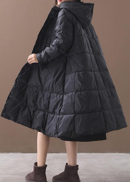 Warm Down Jacket Hooded Coats Black Winter Parkas