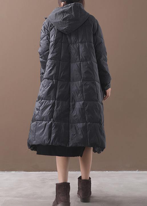 Warm Down Jacket Hooded Coats Black Winter Parkas