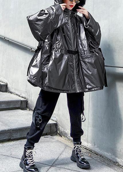 Warm Warm Winter Coat Hooded Coats Gray Drawstring Outwear