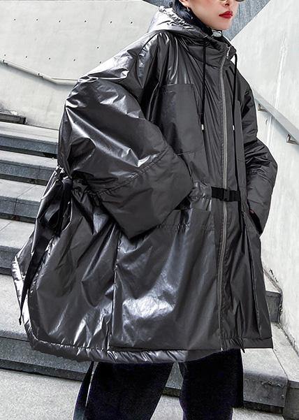 Warm Warm Winter Coat Hooded Coats Gray Drawstring Outwear