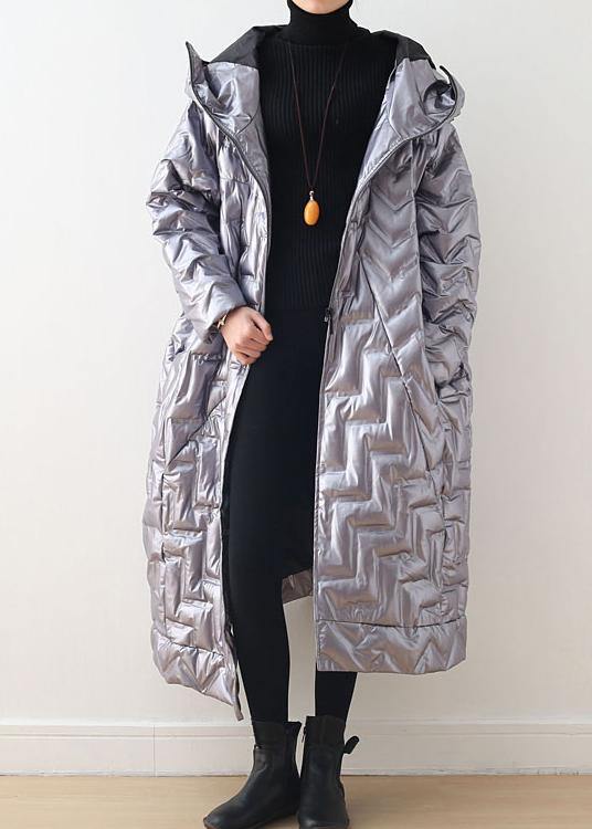Warm Green Glossy Down Coat Winter Hoodedwomens Parka Thick Jackets