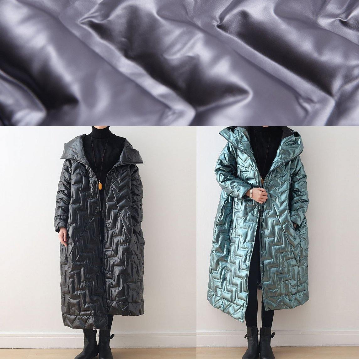 Warm Green Glossy Down Coat Winter Hoodedwomens Parka Thick Jackets