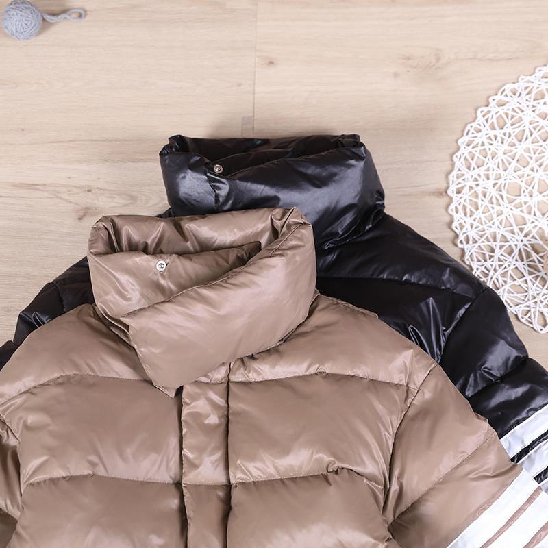 Warm Snow Jackets Overcoat Chocolate Stand Collar Zippered Goose Down Coat