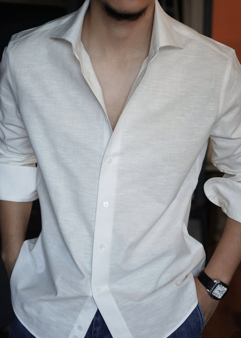 White Button Loose Linen Fall Shirts Peter Pan Collar