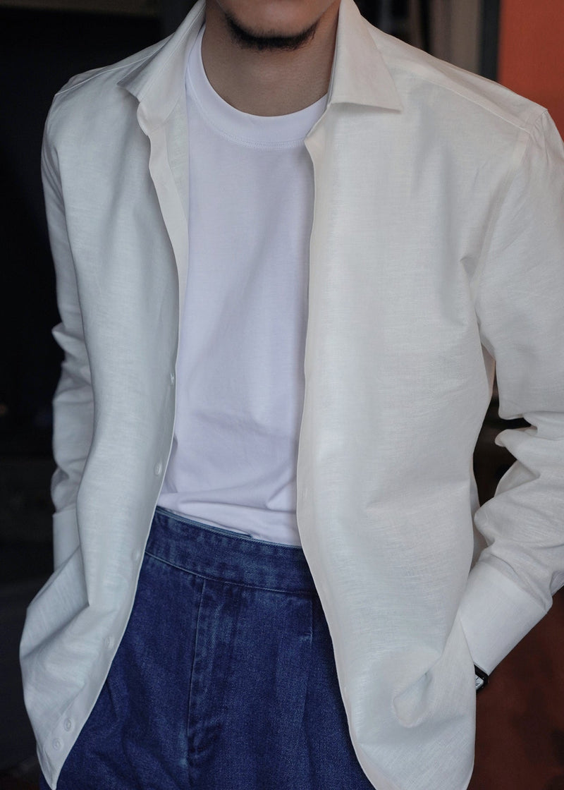 White Button Loose Linen Fall Shirts Peter Pan Collar