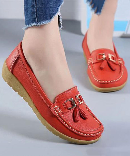 White Splicing Comfortable Loafer Shoes