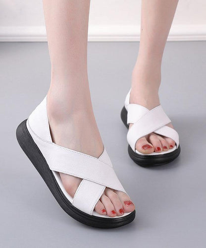 White Genuine Leather Best Sandals for Hiking Sandals