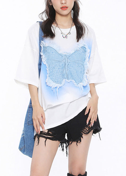 White O-neck Cozy Cotton T Shirts Summer