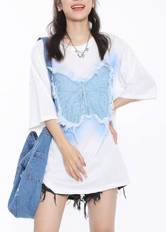 White O-neck Cozy Cotton T Shirts Summer