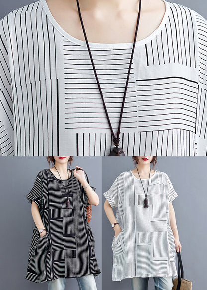 White O-neck Cozy Linen Top Summer