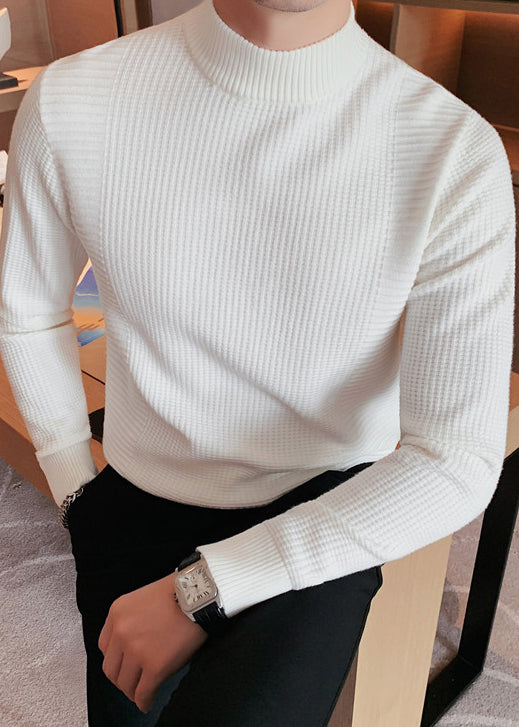 White Knit Sweater Fall Turtleneck