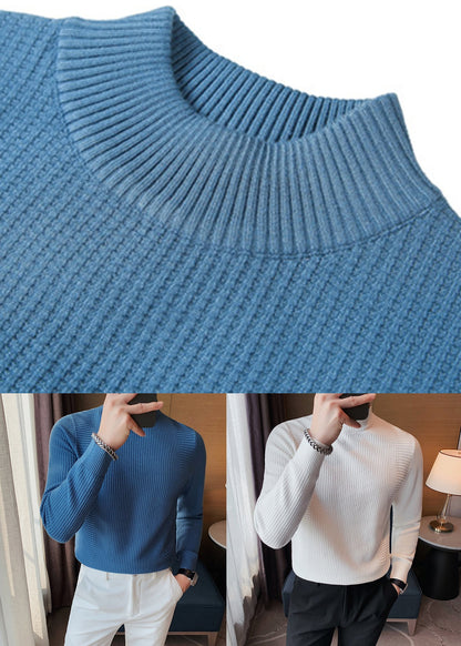 White Knit Sweater Fall Turtleneck