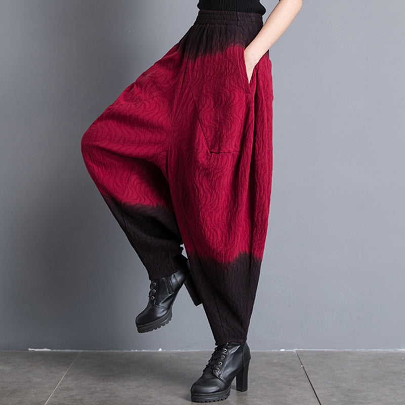Wide Leg Knickerbockers Personalized Harem Pants Loose Large Crotch Gradient Pants